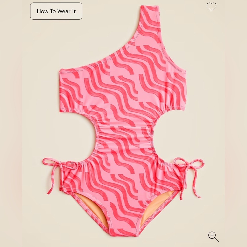 Crewcuts Girls' one-shoulder cutout one-piece swimsuit